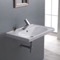 Rectangular White Ceramic Wall Mounted or Drop In Bathroom Sink